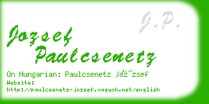 jozsef paulcsenetz business card